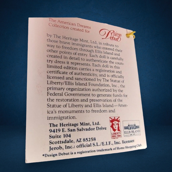 Vintage 1992 “Ushi” Doll – Ellis Island – American Dreams – Plays Kao Shan Ching - Picture 12 of 14